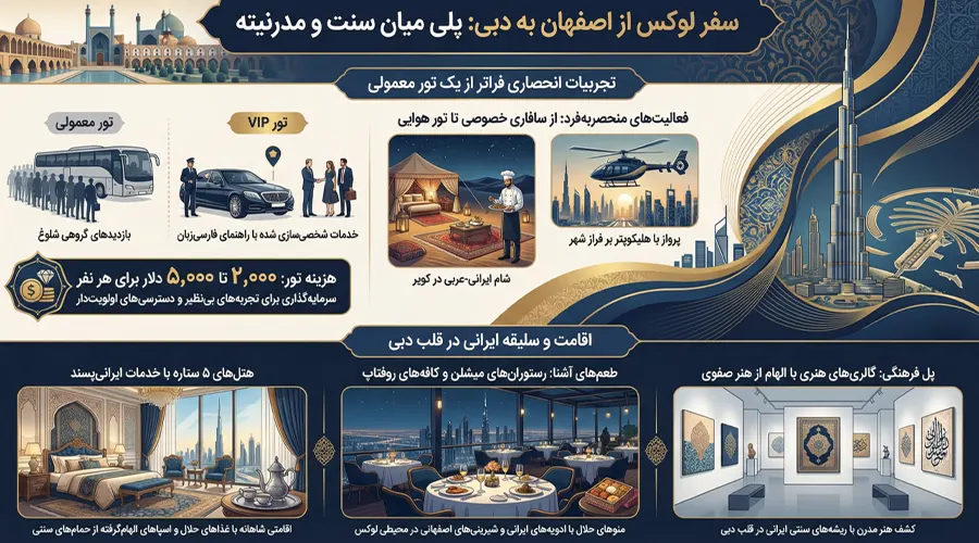 تور لاکچری دبی از اصفهان تور لاکچری دبی از اصفهان + راهنمای جامع یک تجربه شگفت انگیز