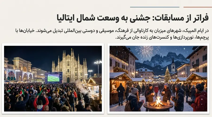 زیبایی های ایتالیا هنگام برگزاری المپیک زمستانی