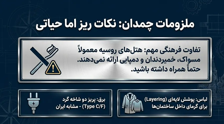 چک لیست نکات مهم برای سفر به مسکو از اصفهان